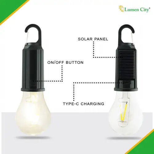 Solar Güneş Enerjili LED Ampul 3 Modlu Uzaktan Kumandalı Solar Camping Lamp