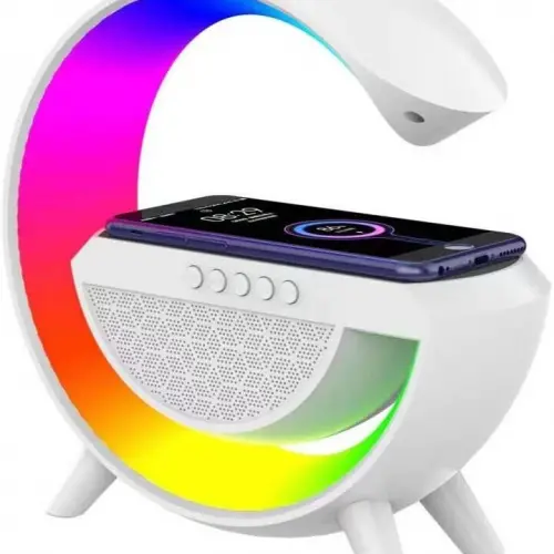 Kablosuz Telefon Şarj Bluetooth Hoparlör Istasyonu Ses Rgb Atmosfer Gece Işık BT-2301