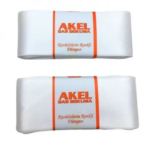 AKEL ( 6CMX10MT ) ( POŞETLİ ) ( BEYAZ ) ( TAKI ) KURDELESİ*4X50