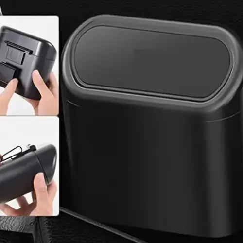 Araba Çöp Kutusu Kapaklı Organizer Siyah