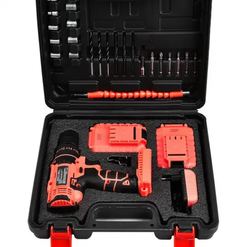 ASSUR 12v Çift Akülü Vidalama Metal Şanzıman Şarjlı Darbeli Matkap