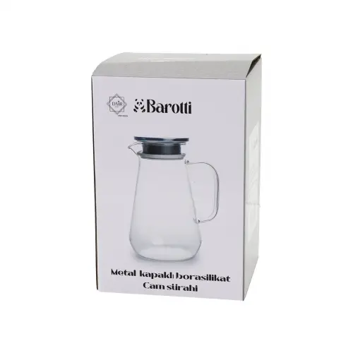 BAROTTİ DMR-8762 (BOMBELİ GENİŞ TBN=1400ML) (METAL KAPAK& SİLİKON CONTA) (CAM) (BOROSİLİKAT=ISIYA DAYANIKLI) SÜRAHİ*12=K