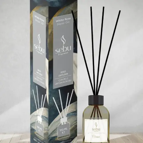 Beyaz Gül Ortam Kokusu Bambu Çubuklu Sebu 100 Ml