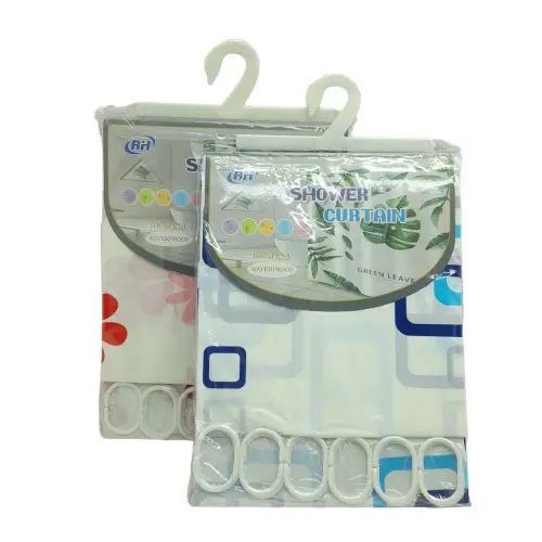 BİH SHOWER CURTAIN-616-617 T0812-06 ( ÇİF KANAT ) PVC BANYO PERDESİ ( 2 PCS X 90X180CM & 12 HALKALI )*144