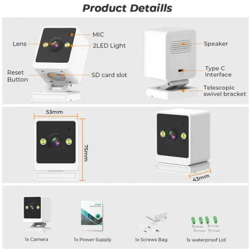 Blic Blm-45 2mp Dahilil Mikrofon Ve Hoparlör Iç Ortam Bebek Ofis Ev Ip Kamera Blm45