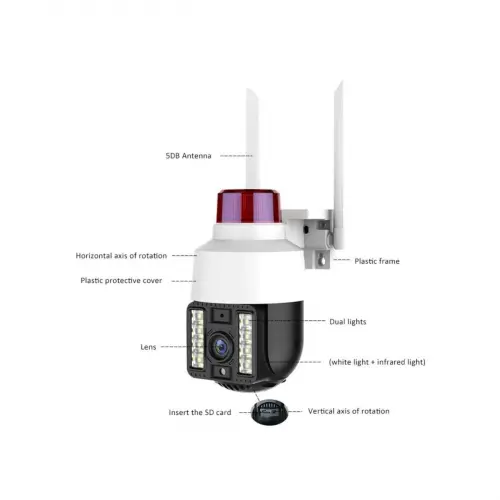 INT-CMR21 SD-kart destekli Hareketli Sesli Gece Renkli PTZ Akıllı Wifi Güvenlik Kamerası
