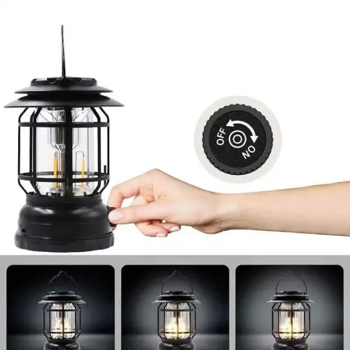 Bluetooth Hoparlör Özellikli Dimerli Led Kamp Lambası Hs66