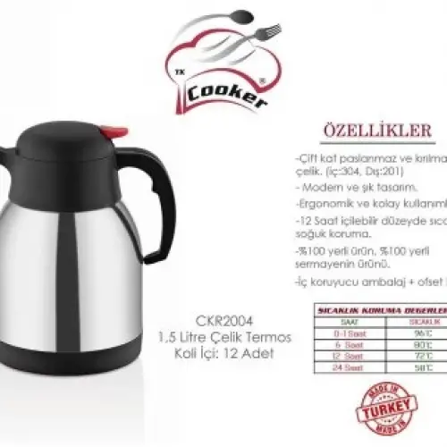 COOKER CKR-2004 ( 1.5LT ) ÇELİK TERMOS*12