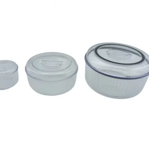 CRYSTAL WARE F-402 ( 3PCS SET ) ( YUVARLAK & 4750ML ) SAKLAMA KABI ( MİKA & KRİSTAL PLASTİK )*12=K
