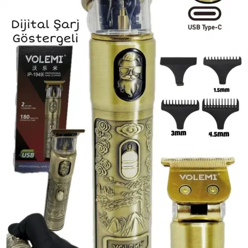 Dijital Göstergeli Saç Sakal Tıraş Makinesi - Sıfıra Yakın - IP-1949