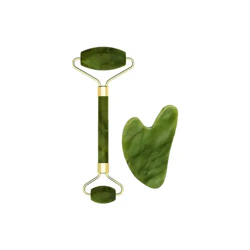 Yeşim Taşı (Jade) Kalp Gua Sha Yüz Masaj Aleti