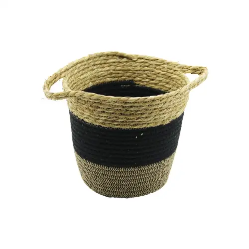 DMR HOME DMR-8554 (2IN1=İP ÖRGÜLÜ & HASIR) ÇİFT KULPLU SEPET & ORGANİZER (Ç-TABAN:17CM--AĞIZ:24CM & Y: 22CM)*30