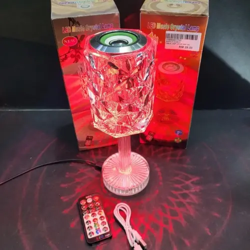 Kristal Masa Lamba RGB Bluetooth Hoparlörlü Gece Lambası HX-222