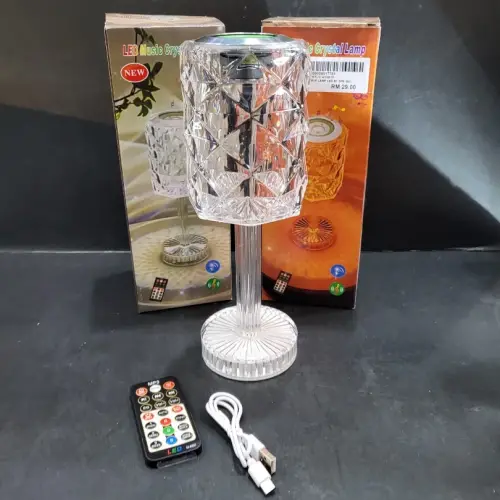 Kristal Masa Lamba RGB Bluetooth Hoparlörlü Gece Lambası HX-222