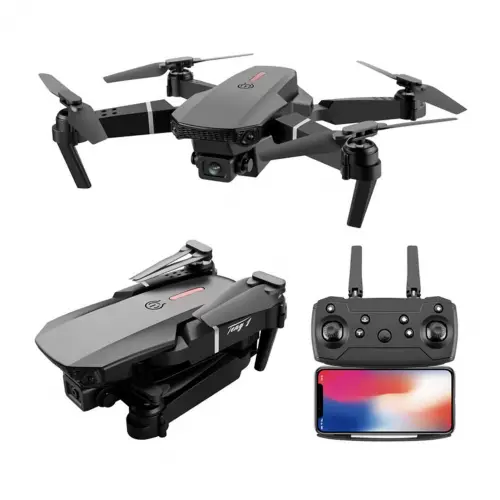 E88 Drone 4K Hd Çift Kameralı Drone App Kontrol Wifi Li Katlanabilir Quatcopter X3 Batarya