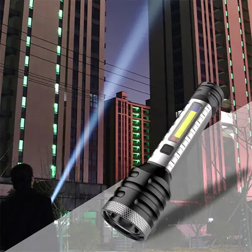 Egonex ​​5W COB Ve LED Şarj Edilebilir El Feneri - Siyah