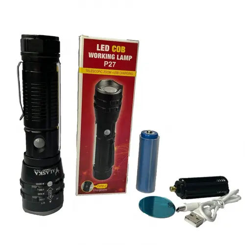 Egonex P27 Şarjlı LED Metal El Feneri 1000 Lümen Çakarlı