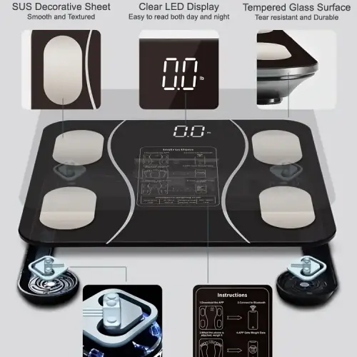 Egonex Siyah Akıllı Dijital Baskül FS-550