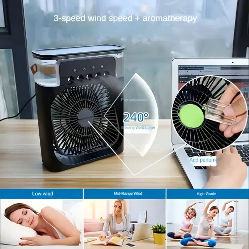 Egonex Taşınabilir Vantilatör Su Soğutmalı Masaüstü Usb Fan