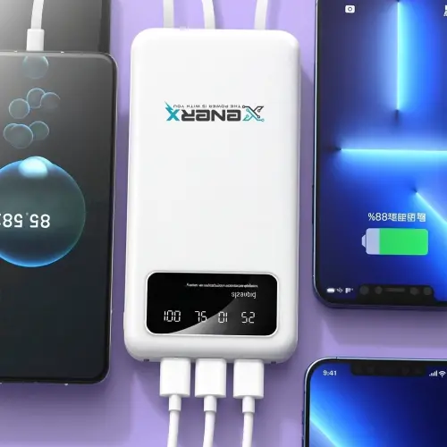 Enerx ENR-P20DC 20000 mAh 2.1 Amper Dahili Kablolu Powerbank Siyah