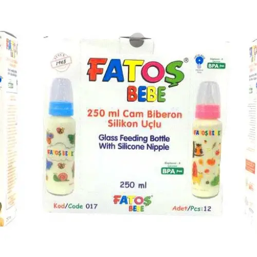 FATOŞ BEBE-017 ( CAM DESENLİ & 250ML ) BİBERON*18X1