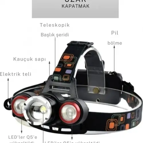 Gold Orion Şarjlı Led Kafa Lambası Or-117