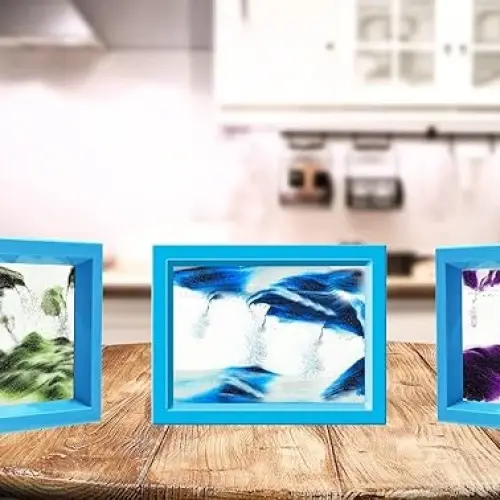 Hareketli Kum Resim İllüzyon Doğal Manzara 2 Yüz Çerçeveli 3D Görüş Masaüstü Sanat Aynalı