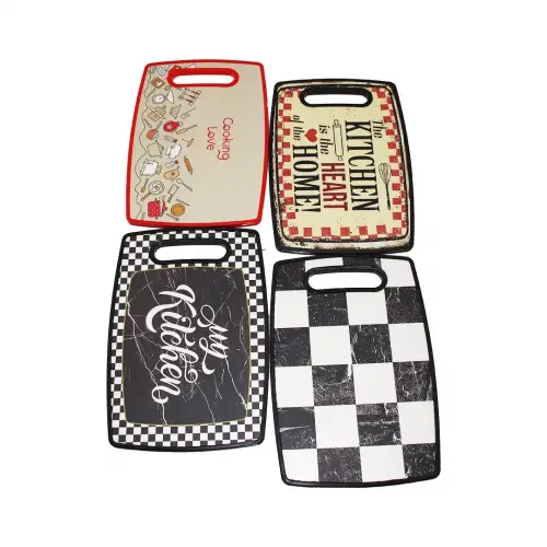 HOUSE & MORE-581993 ( PLASTİK ) KESİM PANOSU (23X33.5CM) (RENKLİ YAZILI & DESENLİ) (KALINLIK 10MM) (EL GEÇMELİ KULP)*24