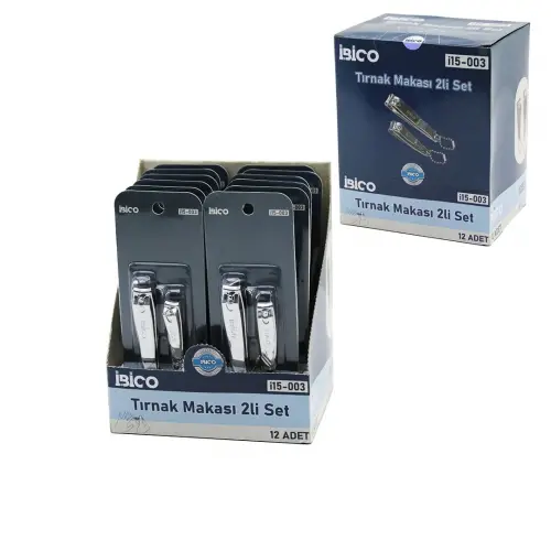 İBİCO İ15-003 ( 2PCS ) ( GRİ ) TIRNAK MAKASI SETİ*12X30