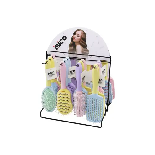 İBİCO İ15-012 (ÇİFT RENK PLS.SAP& GÖVDE) (FÖN & SAÇ FIRÇASI & TARAK) (MİX=6 MODEL& 4 RENK) (BEYAZ PLS.& RENKLİ TOP UÇ FIRÇA)*96=K