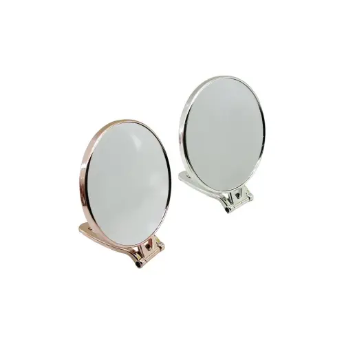 İBİCO İ15-019 -950-2 ( YUVARLAK ) ( 6= ÇAP:15CM ) MAKYAJ AYNASI ( ÇİFT TARAFLI ) ( BRONZ & GÜMÜŞ PLS.ÇERÇEVE ) ( KATLANIR AYAKLI )*72