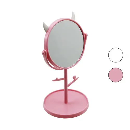 İBİCO İ15-026 ( 6 & 15CM ) ( YUVARLAK & KULAKLI ) ( TAKI ASKILIKLI ) PLASTİK MAKYAJ AYNASI*72