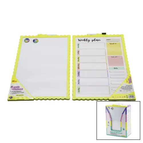 İBİCO NEW MAGNETİC WHİTEBOARD JL-117 ( 28X39.5CM ) (BÜYÜK) MANYETİK YAZI TAHTASI (ÇİFT TARAFLI) (RENKLİ ÇERÇEVE)*12X6
