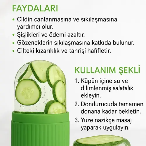 Ice Roller Buz Silindiri Terapi Etkili Yüz Masaj Ve Cilt Bakım Aleti