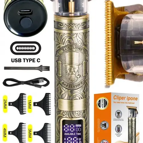 Ipone 0685 Profesyonel Saç Sakal Ense Çizim Tüm Vücut Lazer Epilasyon Öncesi Şarjlı Tıraş Makinesi