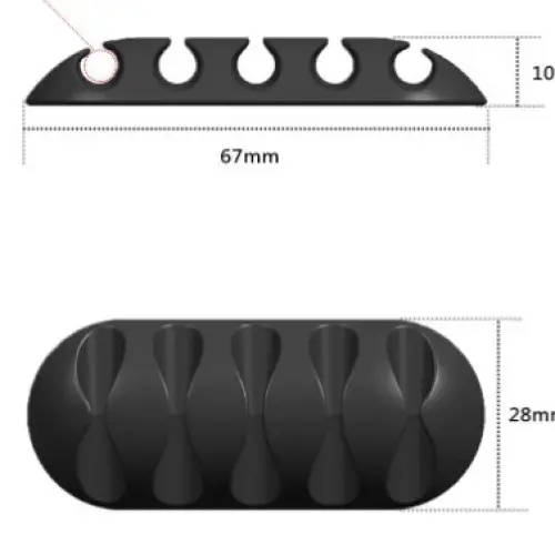 Kablo Tutucu 5 Kanallı 3lü Siyah