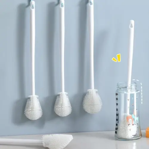 Kavanoz ve Biberon Yıkama Fırçası Silikon Beyaz