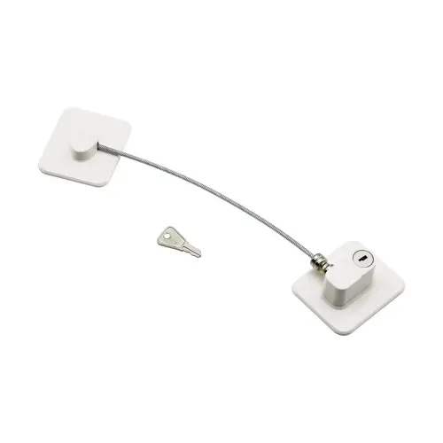 KINETEX KTX-3331 ( BEYAZ PLAKA ) ( HALATLI ) EMNİYET KİLİT ( 5X6CM YAPIŞKANLI MONTAJ=2PCS PLAKA ) ( HALAT=18.8CM )*300