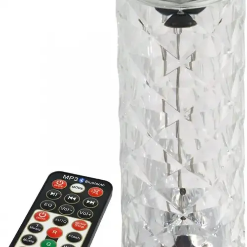 Kristal Masa Lamba LED Bluetooth Hoparlör Uzaktan Kumandalı