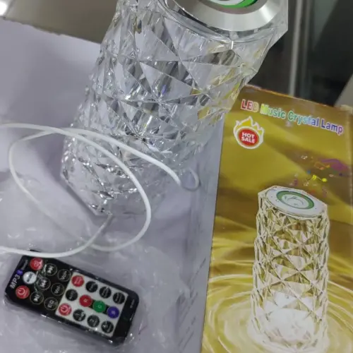 Kristal Masa Lamba LED Bluetooth Hoparlör Uzaktan Kumandalı
