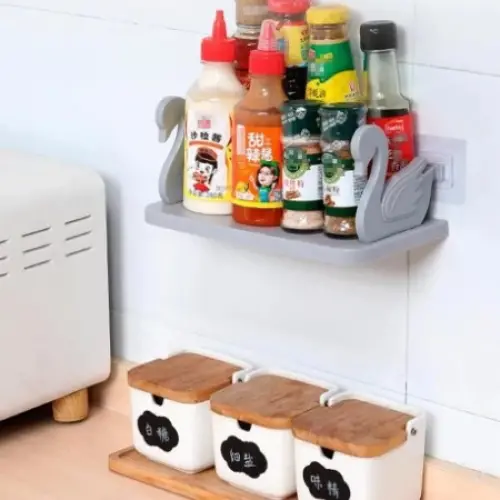 Kuğu Tasarımlı Kendinden Yapışkanlı Raf