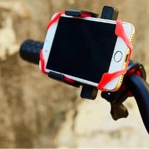 Lastik Destekli Standlı Bisiklet Telefon Tutucu