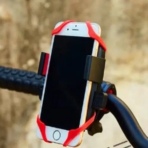 Lastik Destekli Standlı Bisiklet Telefon Tutucu