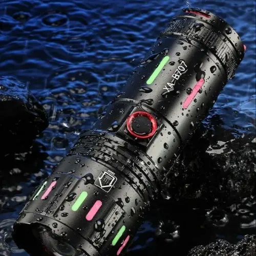 LED El Feneri 2000 Lümen USB Şarj Edilebilir Flash Işığı Yüksek Güçlü El Feneri Taktiksel Uzun Menzil El Lambası XA-B707