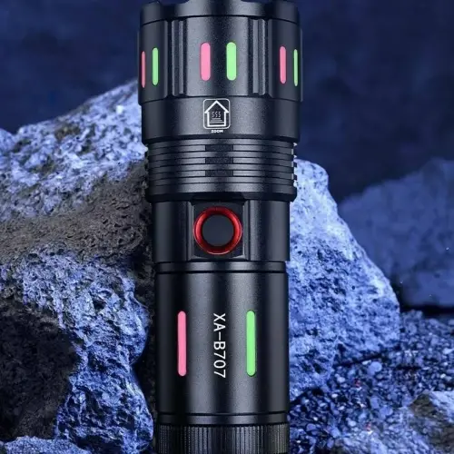 LED El Feneri 2000 Lümen USB Şarj Edilebilir Flash Işığı Yüksek Güçlü El Feneri Taktiksel Uzun Menzil El Lambası XA-B707