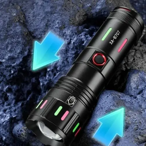 LED El Feneri 2000 Lümen USB Şarj Edilebilir Flash Işığı Yüksek Güçlü El Feneri Taktiksel Uzun Menzil El Lambası XA-B707