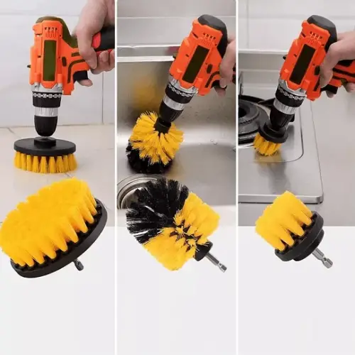 Matkap Ucuna Takılan 3lü Fırça Temizlik Seti