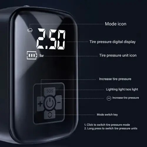 Mini Kablosuz Dijital Taşınabilir Kompresör Araç Lastik Top Şişirme Pompası Hava Kompresörü