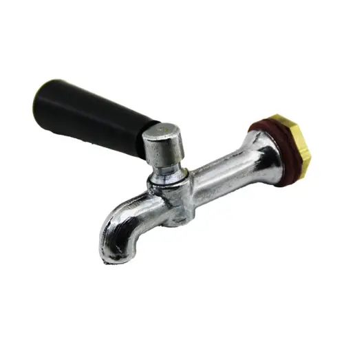 MS ( BÜYÜK & ERKEK ) ( KROM GÖVDE & SİYAH PLASTİK KOL ) PİKNİK SEMAVER MUSLUK*12X40