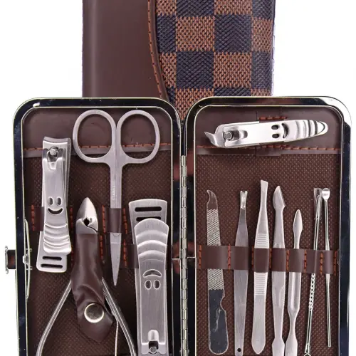 Mujgan Tırnak Makası Tırnak Bakım Seti Deri Çantalı 12 Parça Set